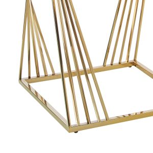 Холна маса Dair стомана инокс-галванично позлатяване плот стъкло 8mm 55x55x55cm
