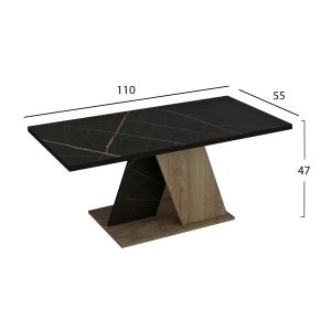 Холна маса Dile Hm9528,03 от меламин с плот цвят черен мрамор 110x55x47hcm