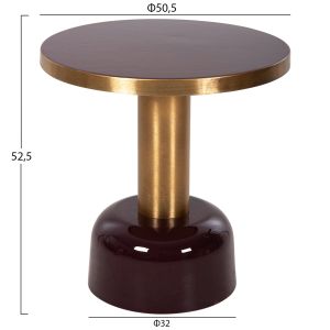 Холна маса Erode Hm4242,06 метална емайл лак и златен D50,5x52,5hcm
