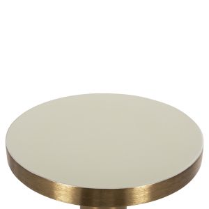 Холна маса Erode Hm4243,07 метална емайл лак екрю и златно D40,5x48hcm