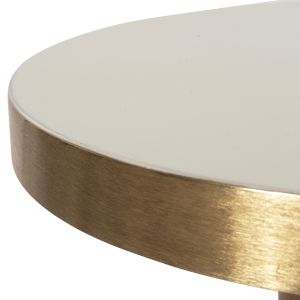 Холна маса Erode Hm4243,07 метална емайл лак екрю и златно D40,5x48hcm