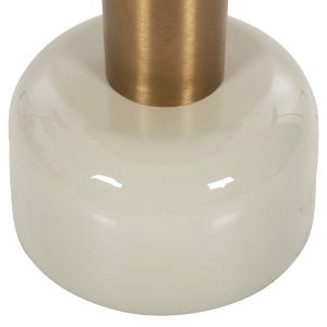 Холна маса Erode Hm4243,07 метална емайл лак екрю и златно D40,5x48hcm