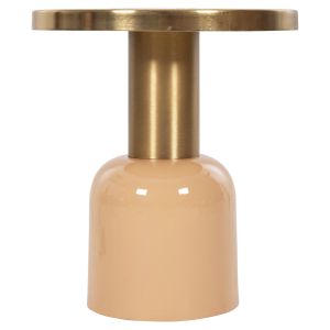 Холна маса Erode Hm4249,08 метална емайл лак праскова и златно D40,5x45,5hcm