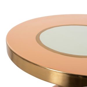 Холна маса Erode Hm4249,08 метална емайл лак праскова и златно D40,5x45,5hcm
