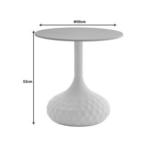 Coffee table Fabron Inart white sintered stone D50x52cm