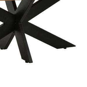 Coffee table Fardy made of solid acacia wood in natural color with black metal legs 120x60x45cm