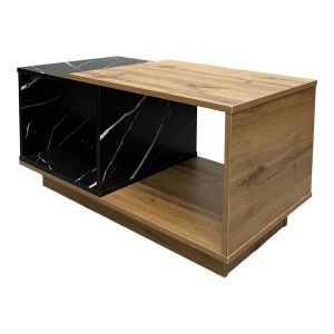 Coffee table Fetix in black marble-sonoma shade 90x45x45cm