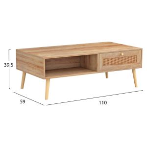 Холна маса Finian-colm меламинов ратан Hm9224,11 в естествен цвят 110x59x39,5hcm