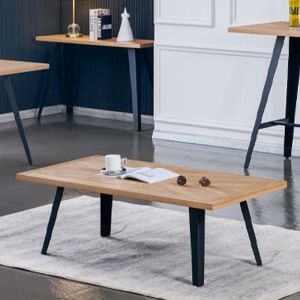Холна маса Fl1564 Sonoma Mdf с черни крака 130x70x45см