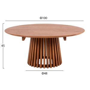 Холна маса Frantz масивно дърво минди Hm9523,11 в натурален цвят D100x45hcm