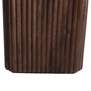 Холна маса Gladys Hm9713 от масивно мангово дърво плот от бял травертин 40x40x60hcm