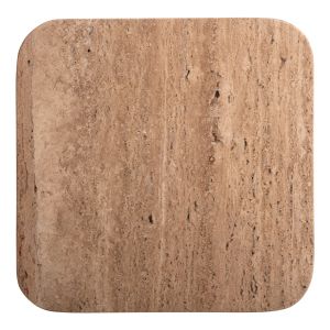 Холна маса Gladys Hm9713 от масивно мангово дърво плот от бял травертин 40x40x60hcm