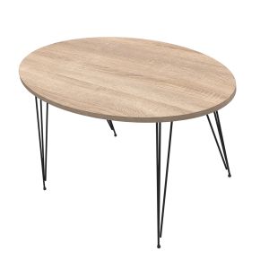 Холна маса Granit Hm18177,03 меламин в цвят Sonama-черни метални крака 90x50x42hcm
