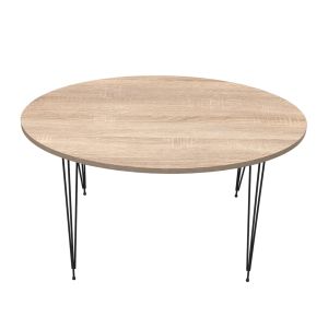 Холна маса Granit Hm18177,03 меламин в цвят Sonama-черни метални крака 90x50x42hcm