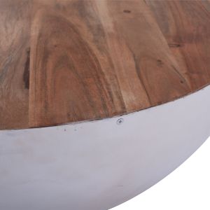 Half Moon coffee table /half moon/ metal base and solid acacia top D90x40 Hm8717,03