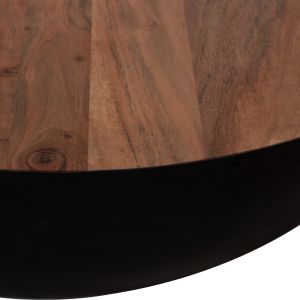 Холна маса Half Moon-полумесец метална основа и плот акация масив D90x40 Hm8717,01