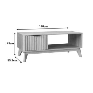 Coffee table Hamea made of Mdf in natural color 110x55.2x45cm