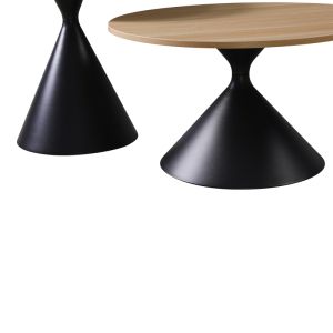 Coffee table Hemena set of 2 pieces in black-natural color
