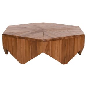 Холна маса Hexagon Hm9790 от масивно тиково дърво цвят натурален 114x99x34hcm