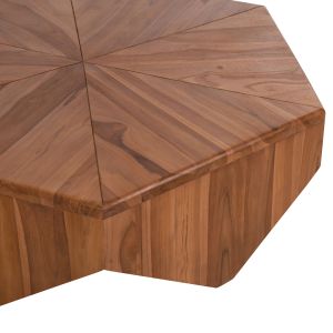Холна маса Hexagon Hm9790 от масивно тиково дърво цвят натурален 114x99x34hcm