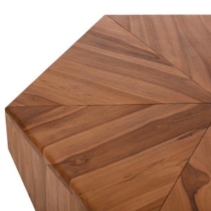 Холна маса Hexagon Hm9790 от масивно тиково дърво цвят натурален 114x99x34hcm