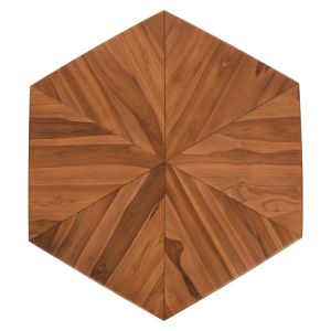 Холна маса Hexagon Hm9790 от масивно тиково дърво цвят натурален 114x99x34hcm