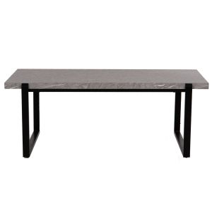 Холна маса Hm9585,02 Mdf плот сив с мраморен ефект с черна метална база 120x60x46hcm
