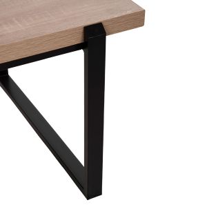 Холна маса Hm9585,03 Mdf плот цвят сонома с черна метална база 120x60x46hcm