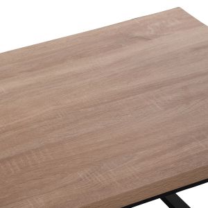 Холна маса Hm9585,03 Mdf плот цвят сонома с черна метална база 120x60x46hcm