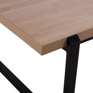 Холна маса Hm9585,03 Mdf плот цвят сонома с черна метална база 120x60x46hcm