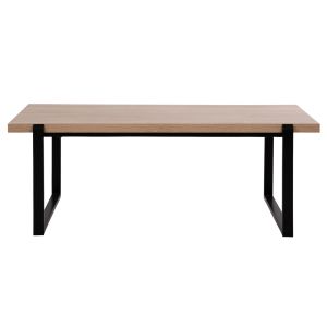 Холна маса Hm9585,03 Mdf плот цвят сонома с черна метална база 120x60x46hcm