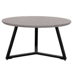Холна маса Hm9586,02 Mdf плот сив с мраморен ефект и метална стойка D80x42hcm
