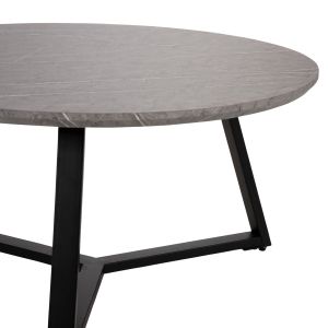 Холна маса Hm9586,02 Mdf плот сив с мраморен ефект и метална стойка D80x42hcm