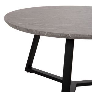Холна маса Hm9586,02 Mdf плот сив с мраморен ефект и метална стойка D80x42hcm