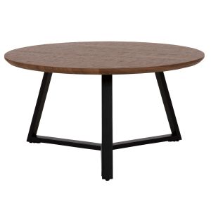 Холна маса Hm9586,04 Mdf плот цвят орех и метална база D80x42hcm