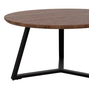 Холна маса Hm9586,04 Mdf плот цвят орех и метална база D80x42hcm