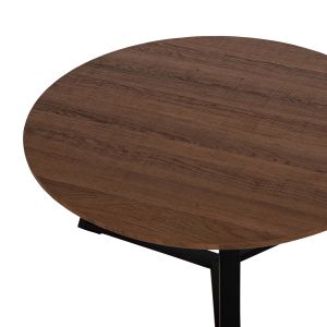 Холна маса Hm9586,04 Mdf плот цвят орех и метална база D80x42hcm