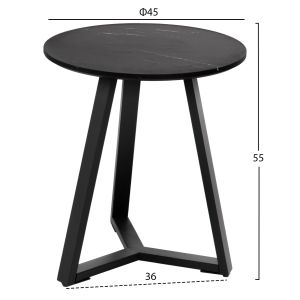 Холна маса Hm9587,01 Mdf с черен плот имитация на мрамор D45x55hcm