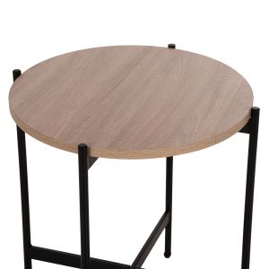 Холна маса Hm9589,03 Mdf плот цвят сонома с метална база D50x55hcm