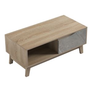 Judas coffee table in beige marble-sonoma shade 90x45x38.5 cm