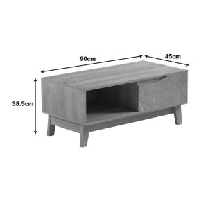 Judas coffee table in beige marble-sonoma shade 90x45x38.5 cm