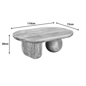 Холна маса Kane масивно дърво акация в естествен цвят 110x72x38см