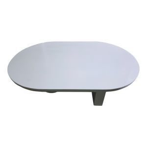 Coffee table Kane made of solid acacia wood in white color 110x72x38cm