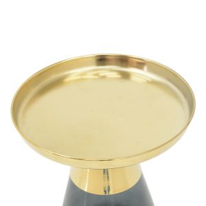 Холна маса Kunlo златисто хром-черно стъкло D50x53.5см