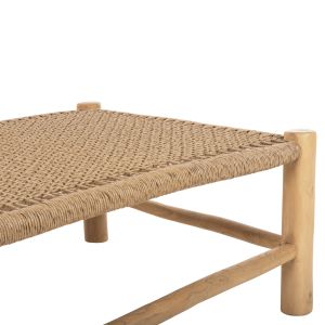Холна маса Londer Hm5985 от тиково дърво и синтетичен ратан 119x79,5x41hm,