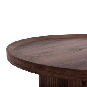 Coffee table Margon Hm18026 Mdf in dark brown wood color Φ80x40.5hcm.