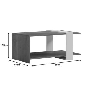 Masasi coffee table in sonoma-cement gray color 80x50x35cm