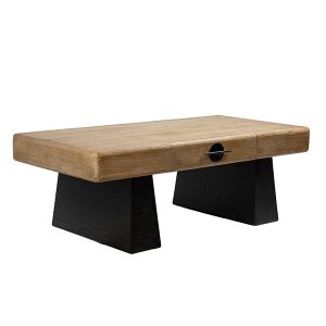 Холна маса Mdf - металик черен - натурален цвят 120x60x42см