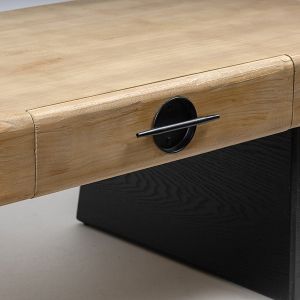 Холна маса Mdf - металик черен - натурален цвят 120x60x42см