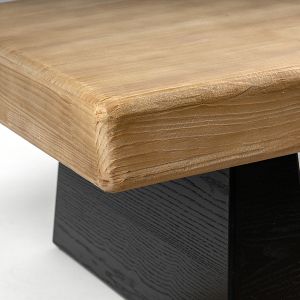 Холна маса Mdf - металик черен - натурален цвят 120x60x42см